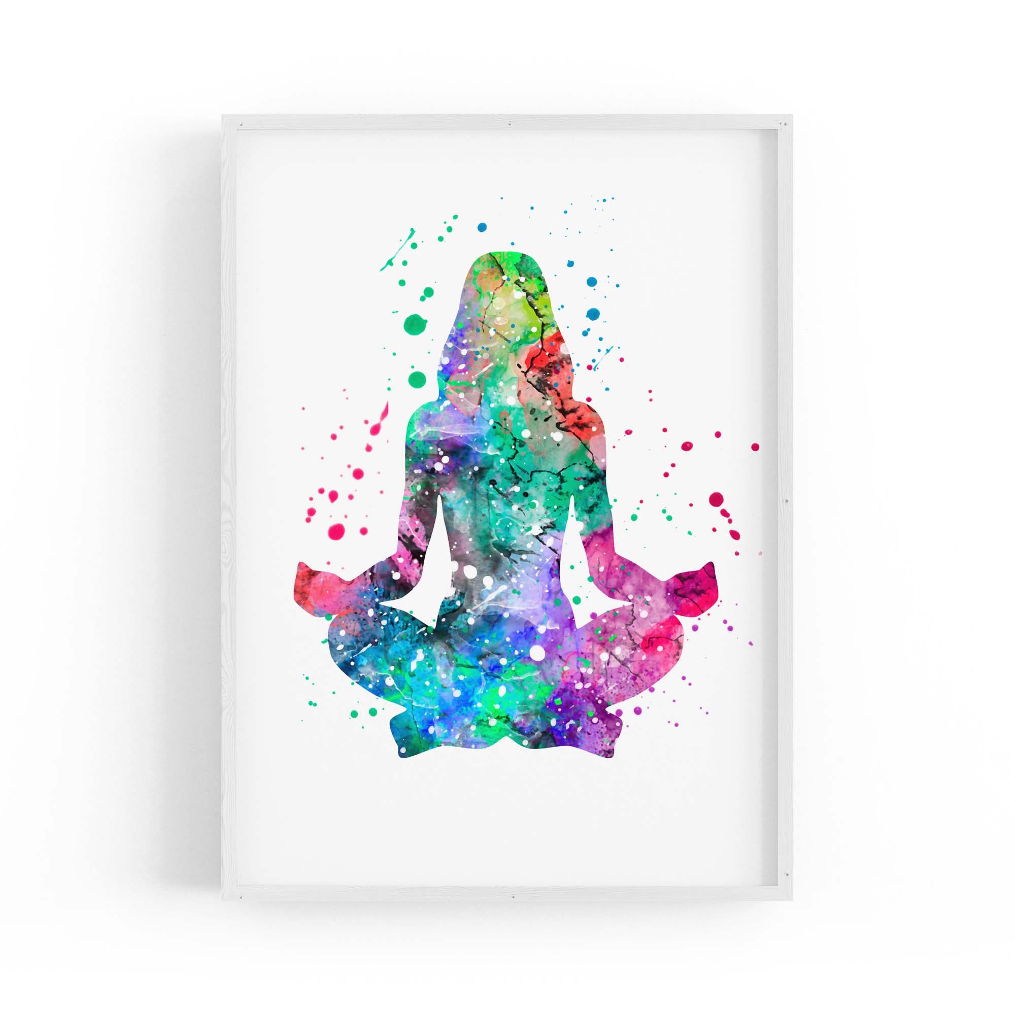 Watercolour Yoga Pose Studio Gift Wall Art