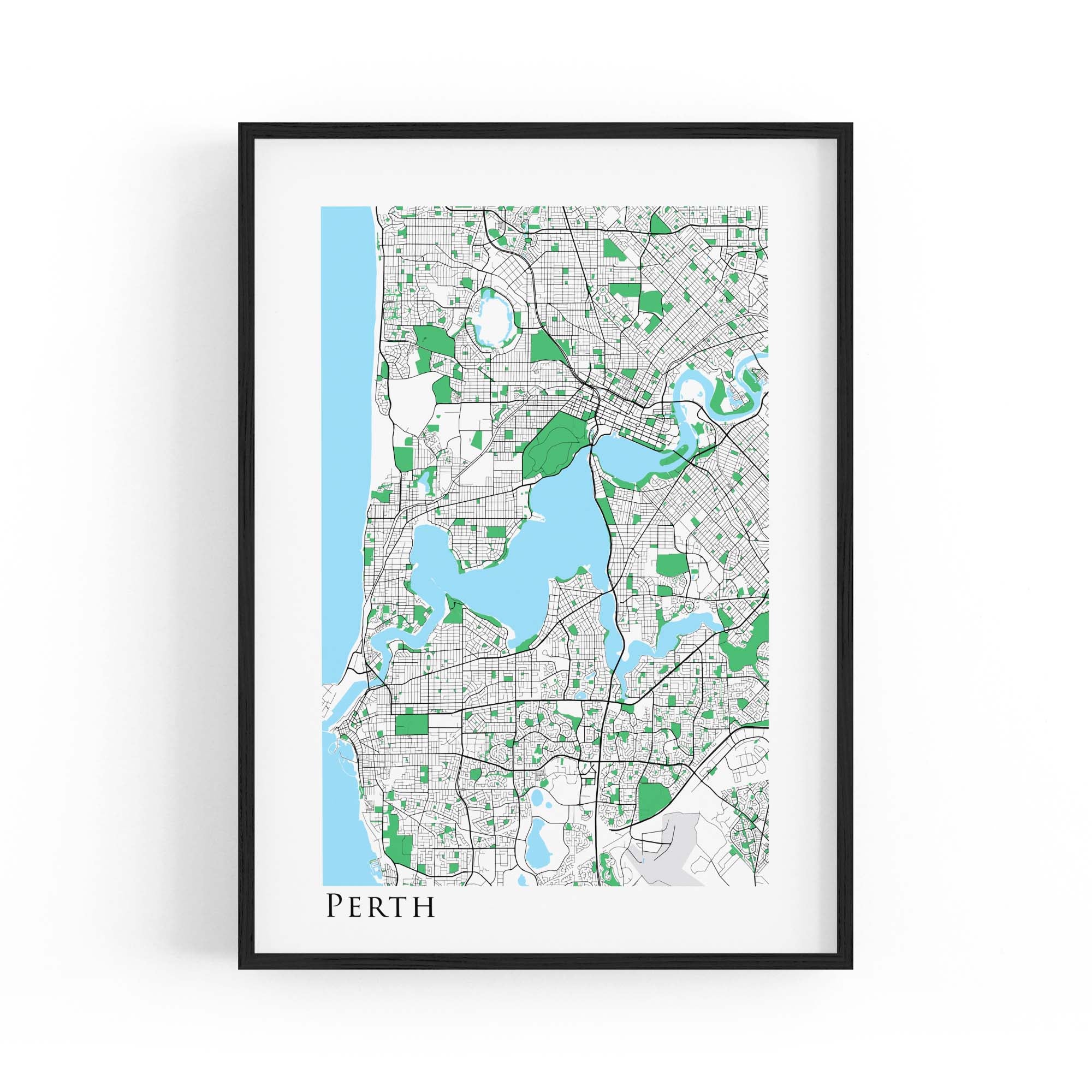 Minimal Perth Map Western Australia Wall Art
