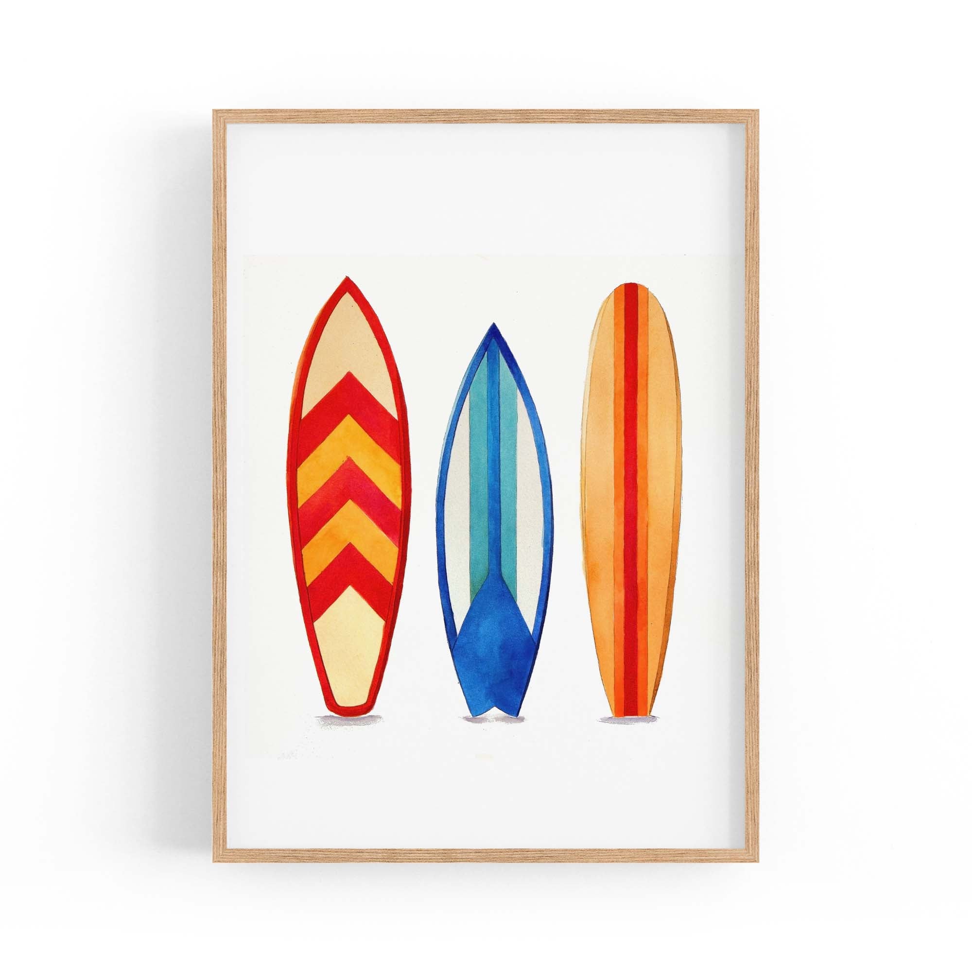 Surfboard Watercolour Australian Surf Wall Art