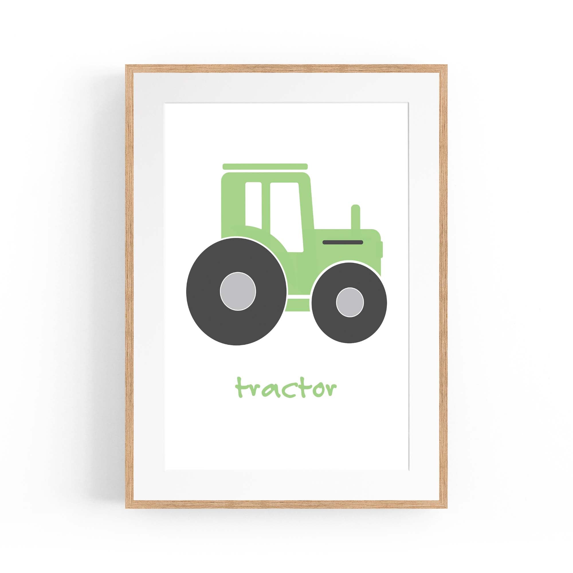 Tractor Cartoon Boys Bedroom Nursery Wall Art
