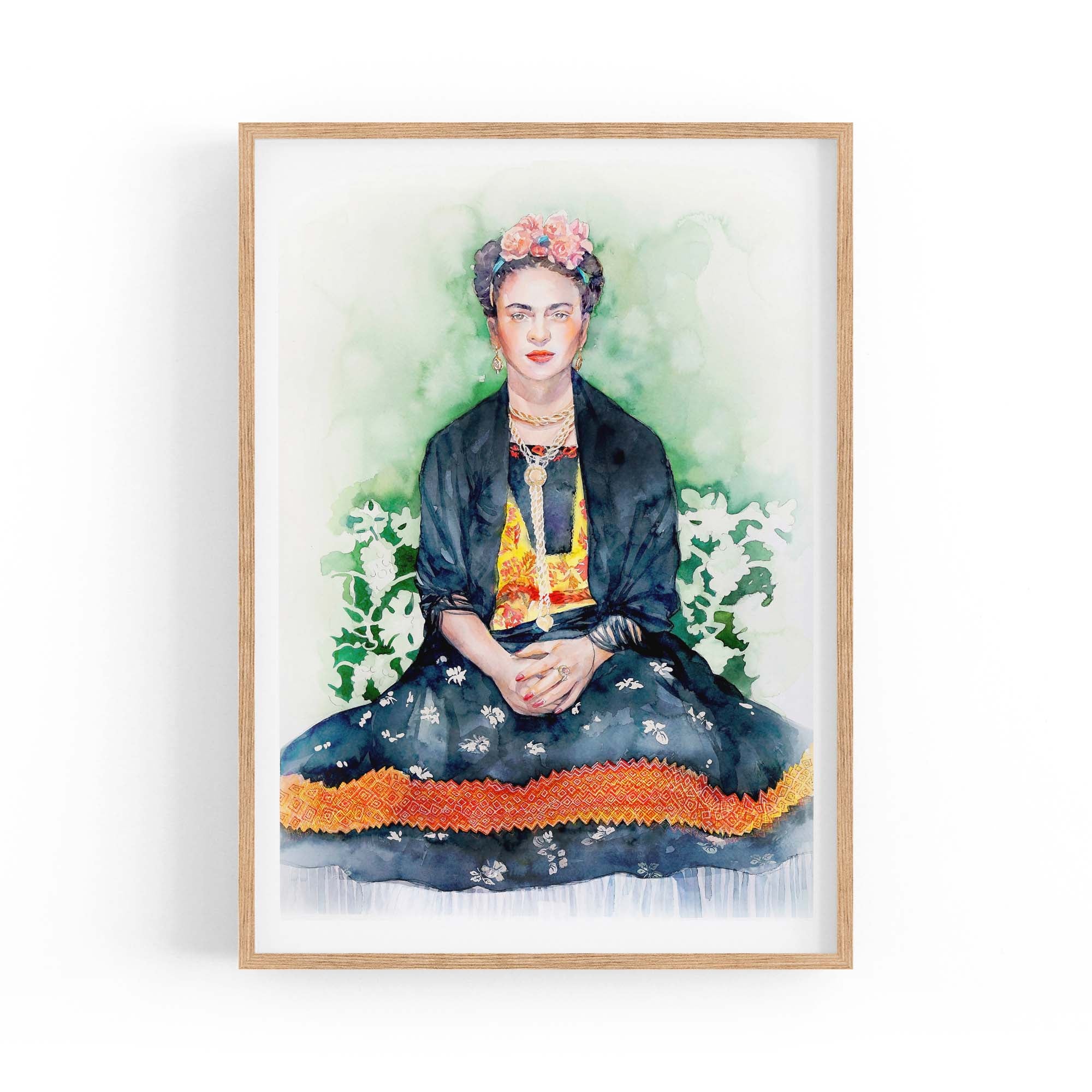 Frida Kahlo Watercolour Painting Fashion Wall Art